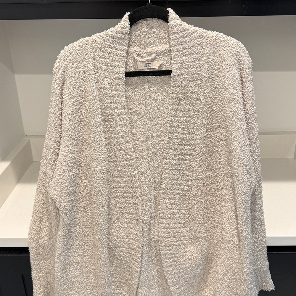 UGG Cream Textured Cardigan- size M - Picture 4 of 6
